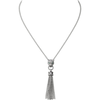 KDY-N7424122 leopard head bite circle tassel pendant