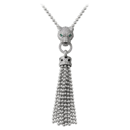 KDY-N7424122 leopard head bite circle tassel pendant