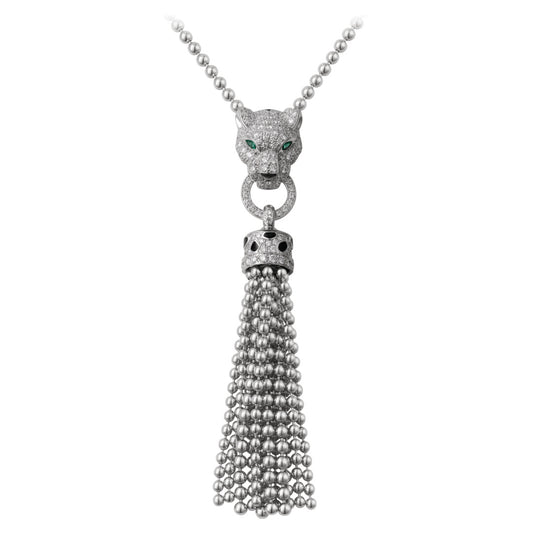 KDY-N7424122 leopard head bite circle tassel pendant
