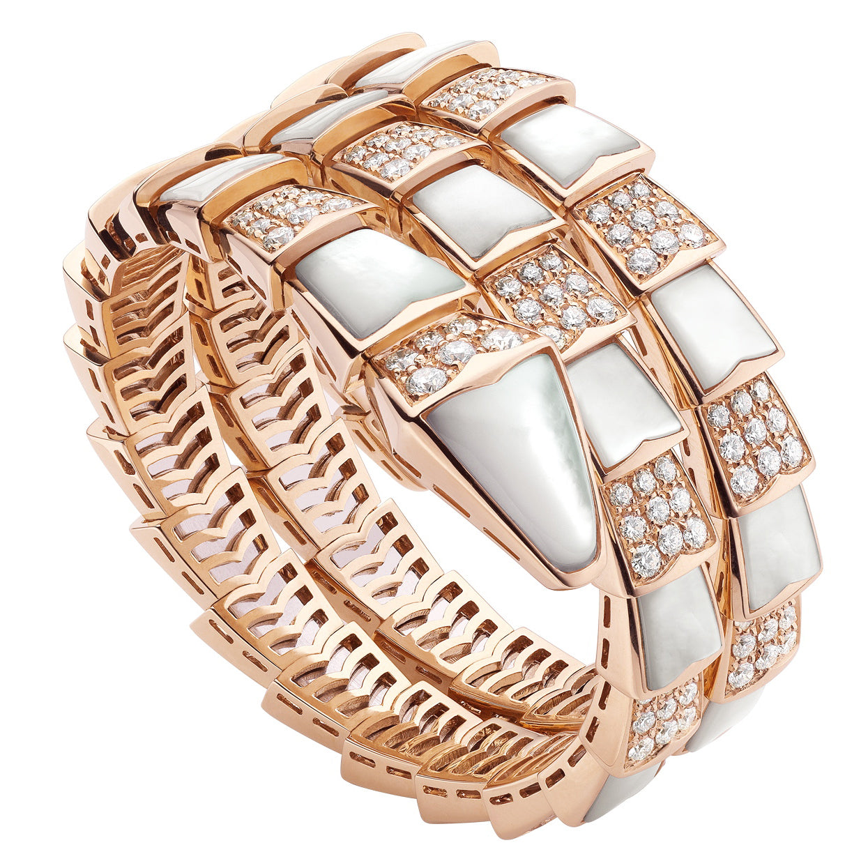 BGL-BR855296 snake half diamond half agate two circle bracelet