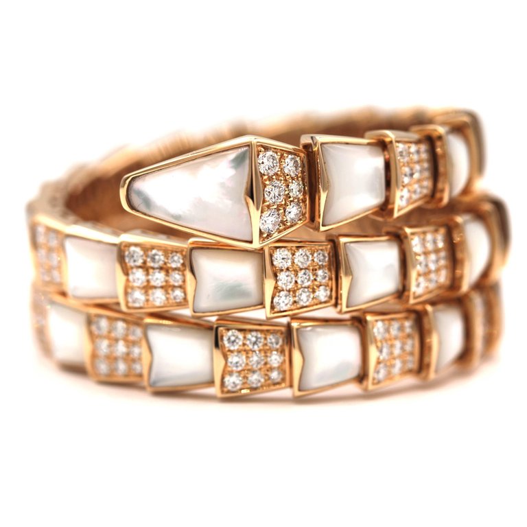 BGL-BR855296 snake half diamond half agate two circle bracelet