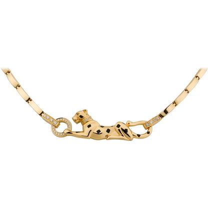 KDY-N7059200 sideways leopard straight chain necklace