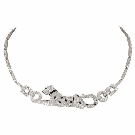 KDY-N7048700 Ling-shaped chain side leopard necklace (42cm)