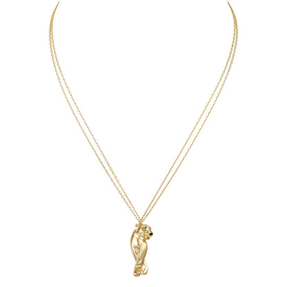 KDY-B7221900 guest version large wishbone leopard chain pendant