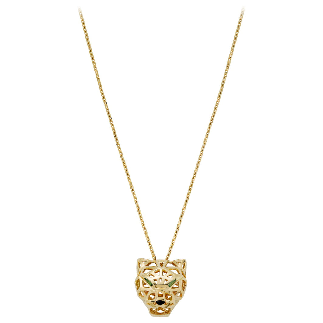 KDY-N7424210 front hollow mechanical leopard light gold pendant