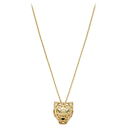 KDY-N7424210 front hollow mechanical leopard light gold pendant