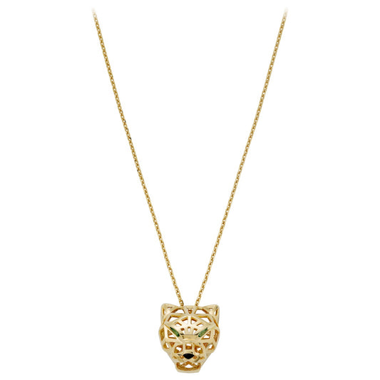 KDY-N7424210 front hollow mechanical leopard light gold pendant