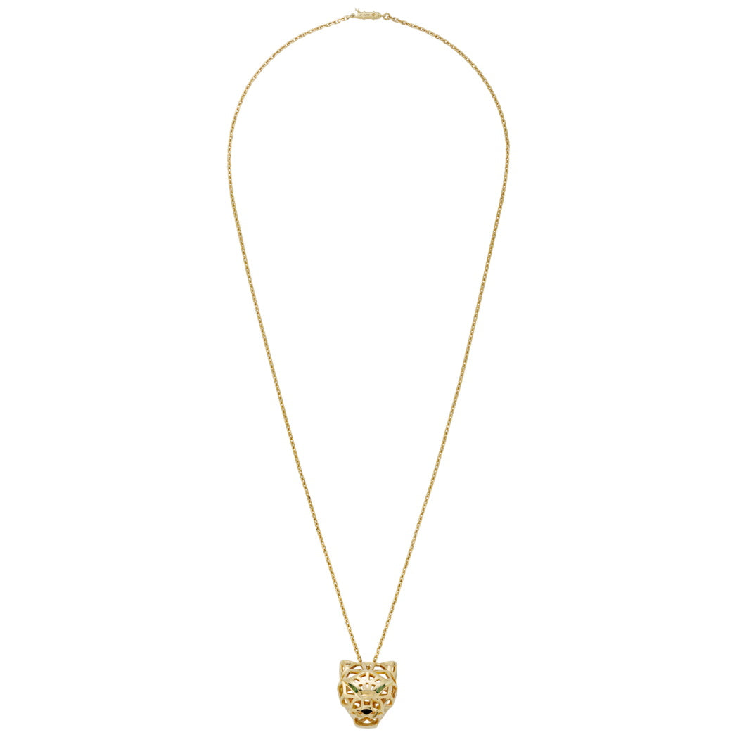 KDY-N7424210 front hollow mechanical leopard light gold pendant