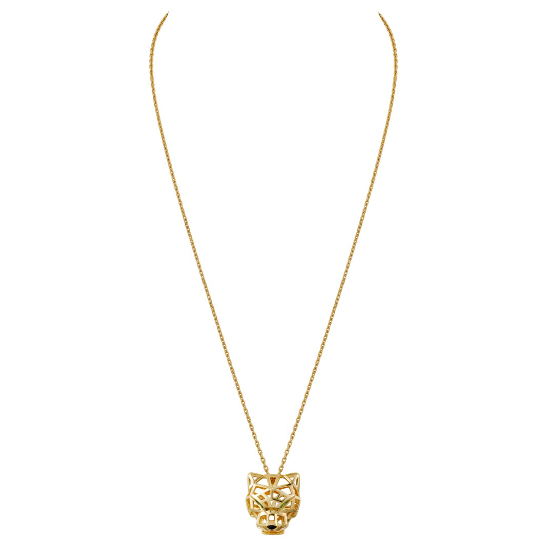 KDY-N7424210 front hollow mechanical leopard light gold pendant