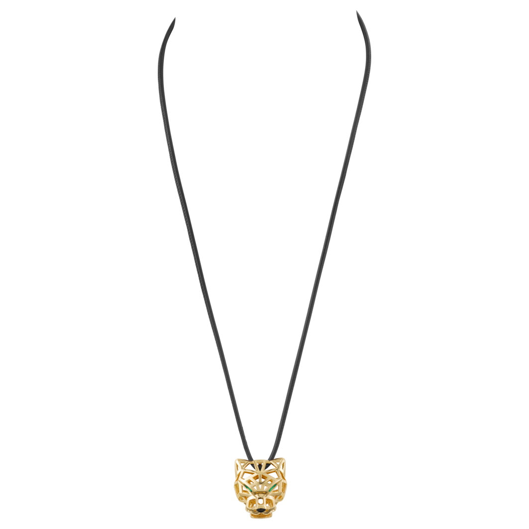 KDY-N7424210 front hollow mechanical leopard light gold pendant