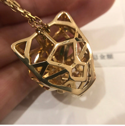 KDY-N7424210 front hollow mechanical leopard light gold pendant