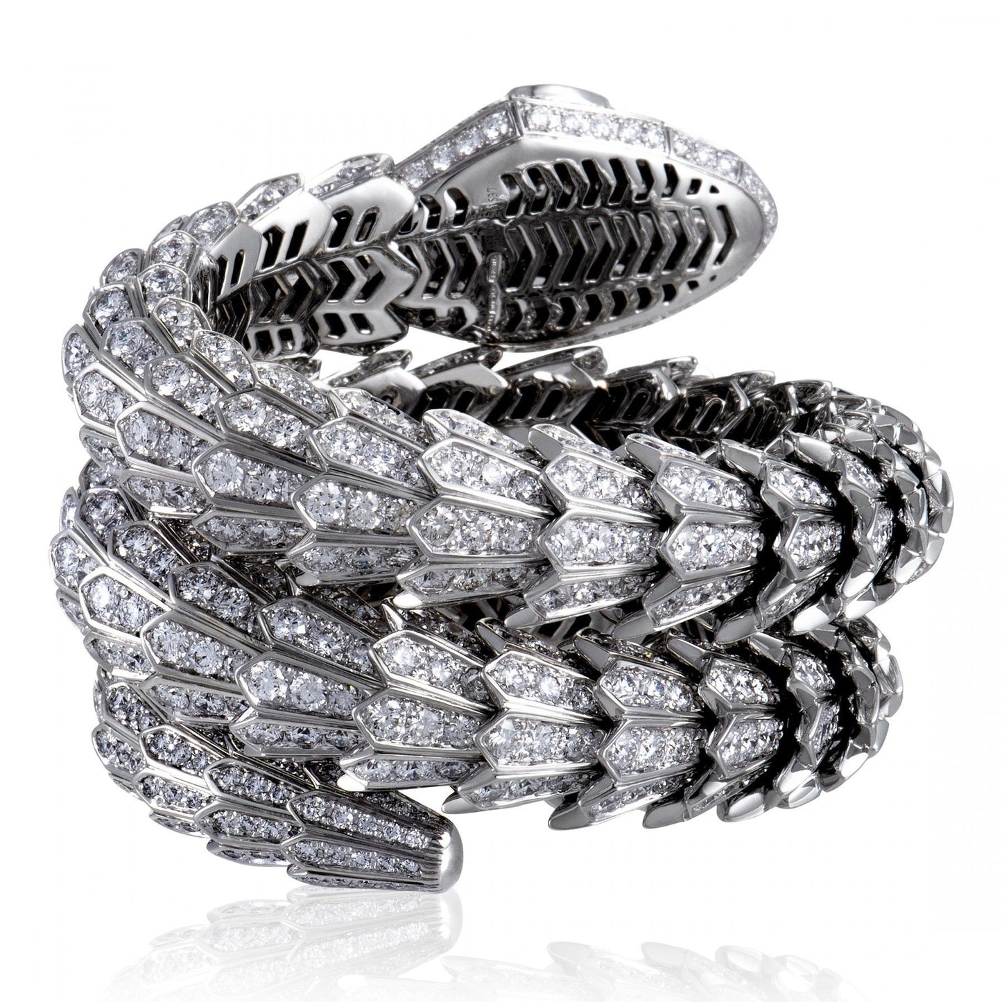 BGL-261024 snake sashimi curled arm full diamond bracelet