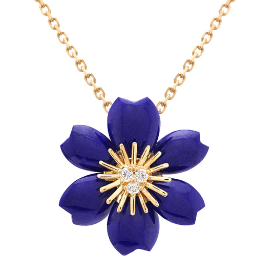 VCARP7T200 22.2mm Mini Ceramic Flower Bolt Chain Pendant