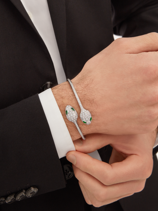 BGL-BR858551 Big flat-headed snake double-headed snake full of diamond bracelet