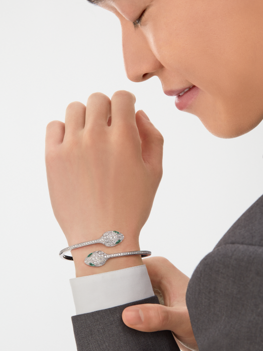 BGL-BR858551 Big flat-headed snake double-headed snake full of diamond bracelet