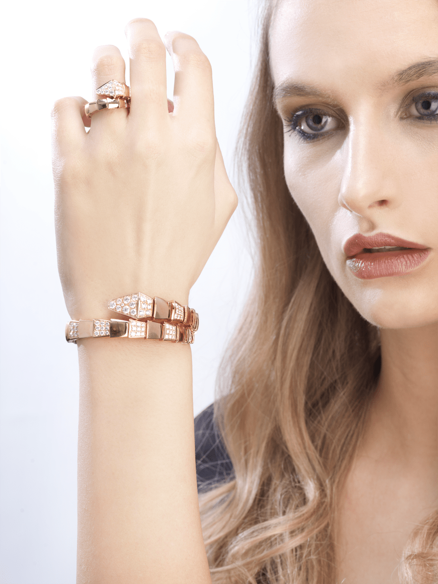 BGL-BR855312 snake half diamond circle bracelet