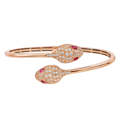 BGL-BR858550 Big flat-headed snake double-headed snake half diamond bracelet