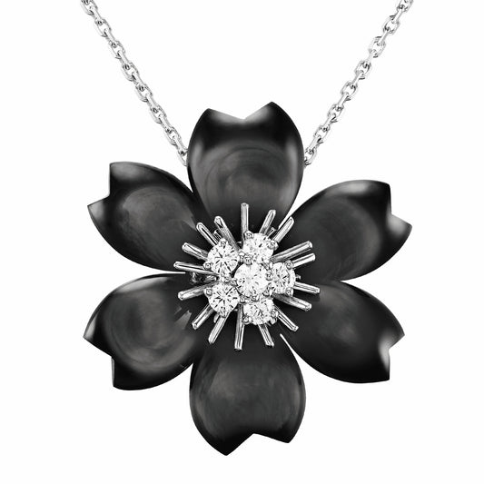 VCARD30400 28.8mm small ceramic flower pendant brooch