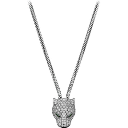 KDY-N7408238 leopard head bite round wire pendant necklace