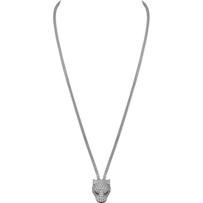 KDY-N7408238 leopard head bite round wire pendant necklace