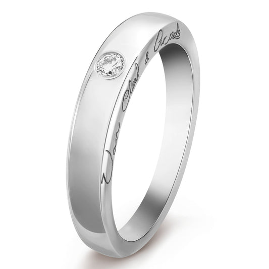 VCARD12500 Solitaire Letter Strip Ring 9#