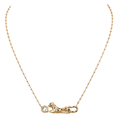 KDY-B7224737 sideways leopard necklace