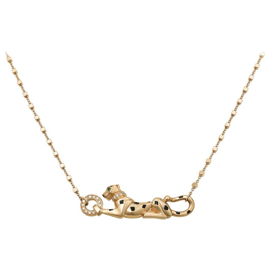 KDY-B7224737 sideways leopard necklace