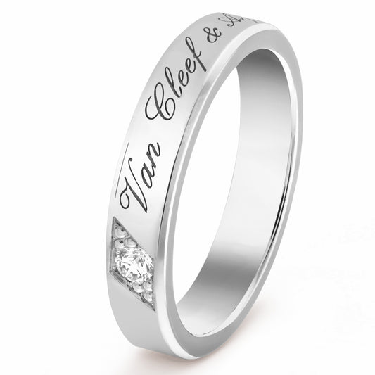 VCARP5YW00 4mm letter single diamond ring 20#