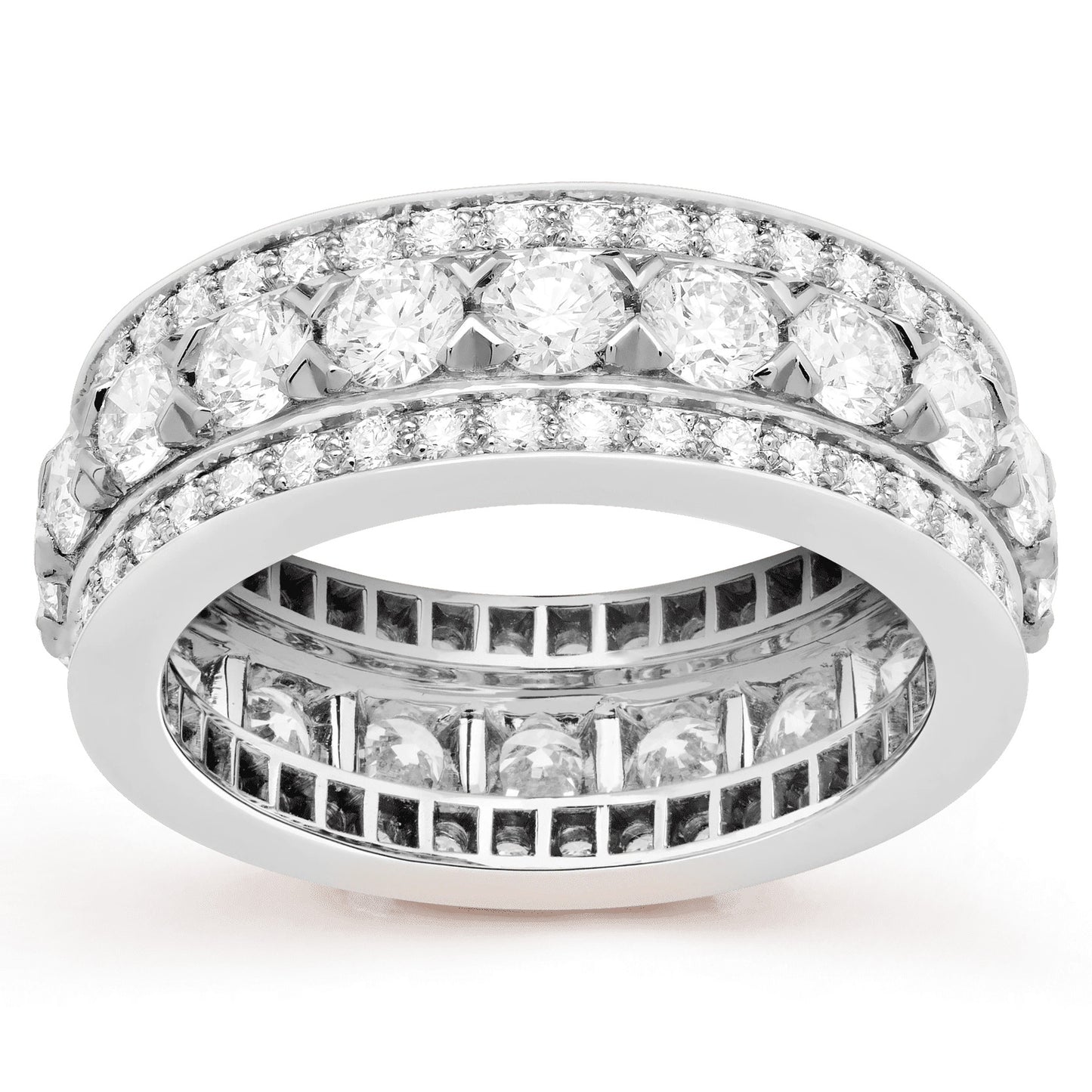 VCARO9VC00 7mm triangular claw full diamond ring 14#