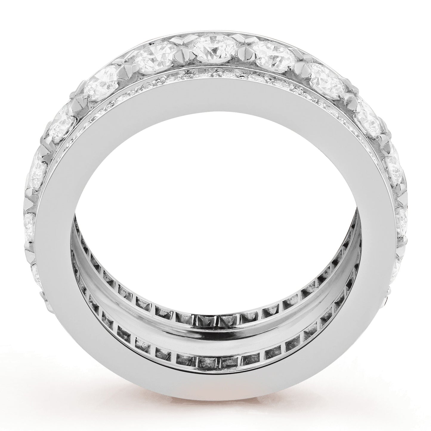 VCARO9VC00 7mm triangular claw full diamond ring 14#