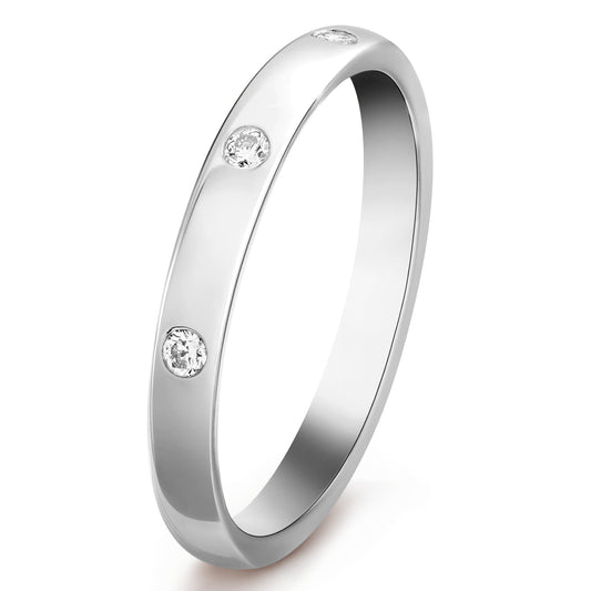 VCARO9Y600 2.6mm three diamond straight ring 55#