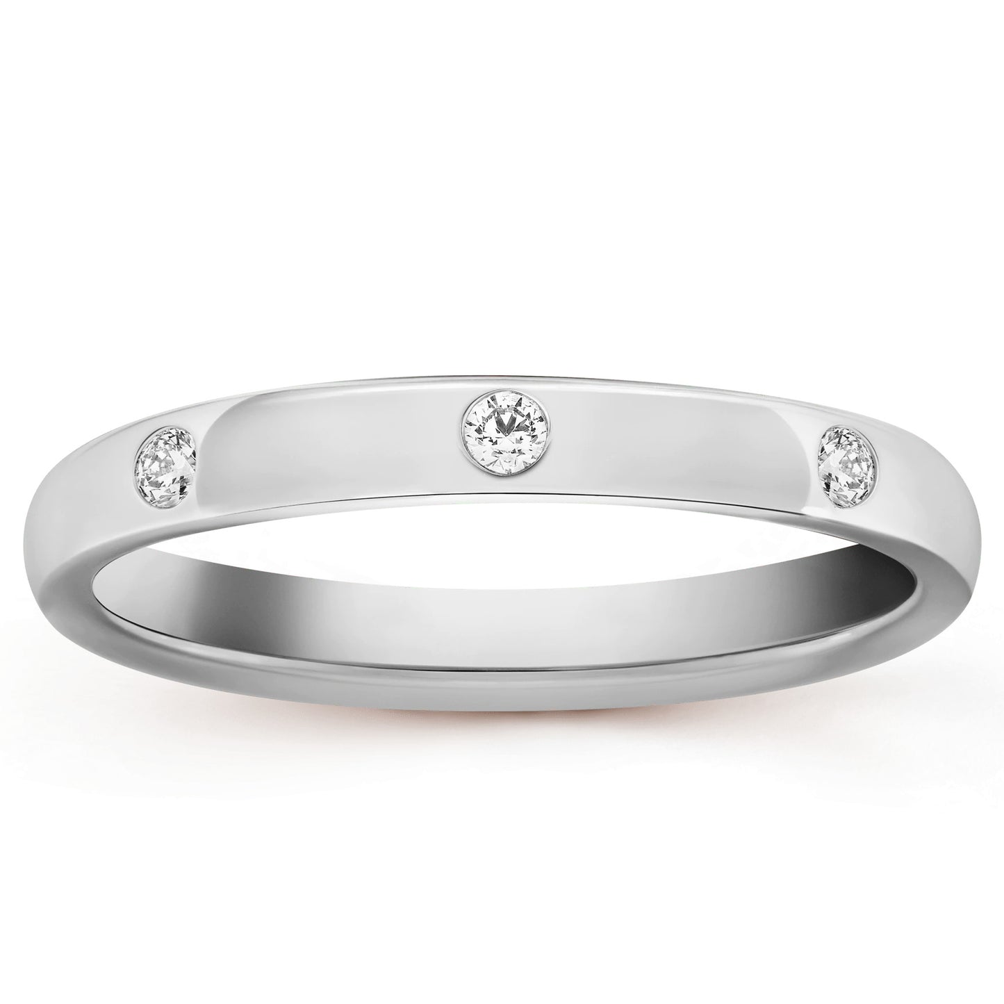 VCARO9Y600 2.6mm three diamond straight ring 55#