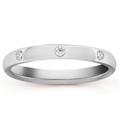 VCARO9Y600 2.6mm three diamond straight ring 55#