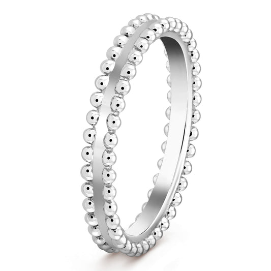 VCARN59B00 3.3mm bead edge polished gold bar ring 13#