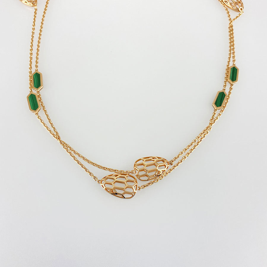 BGL-352677 snake head hollow light gold necklace