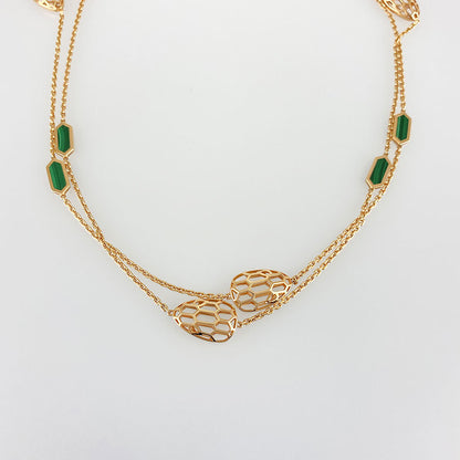 BGL-352677 snake head hollow light gold necklace