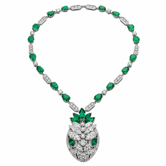 BGL-261805 Snake head full of diamonds and colorful treasures pear-shaped water drop necklace