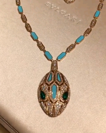 BGL-CL798975 lapis lazuli snake head necklace