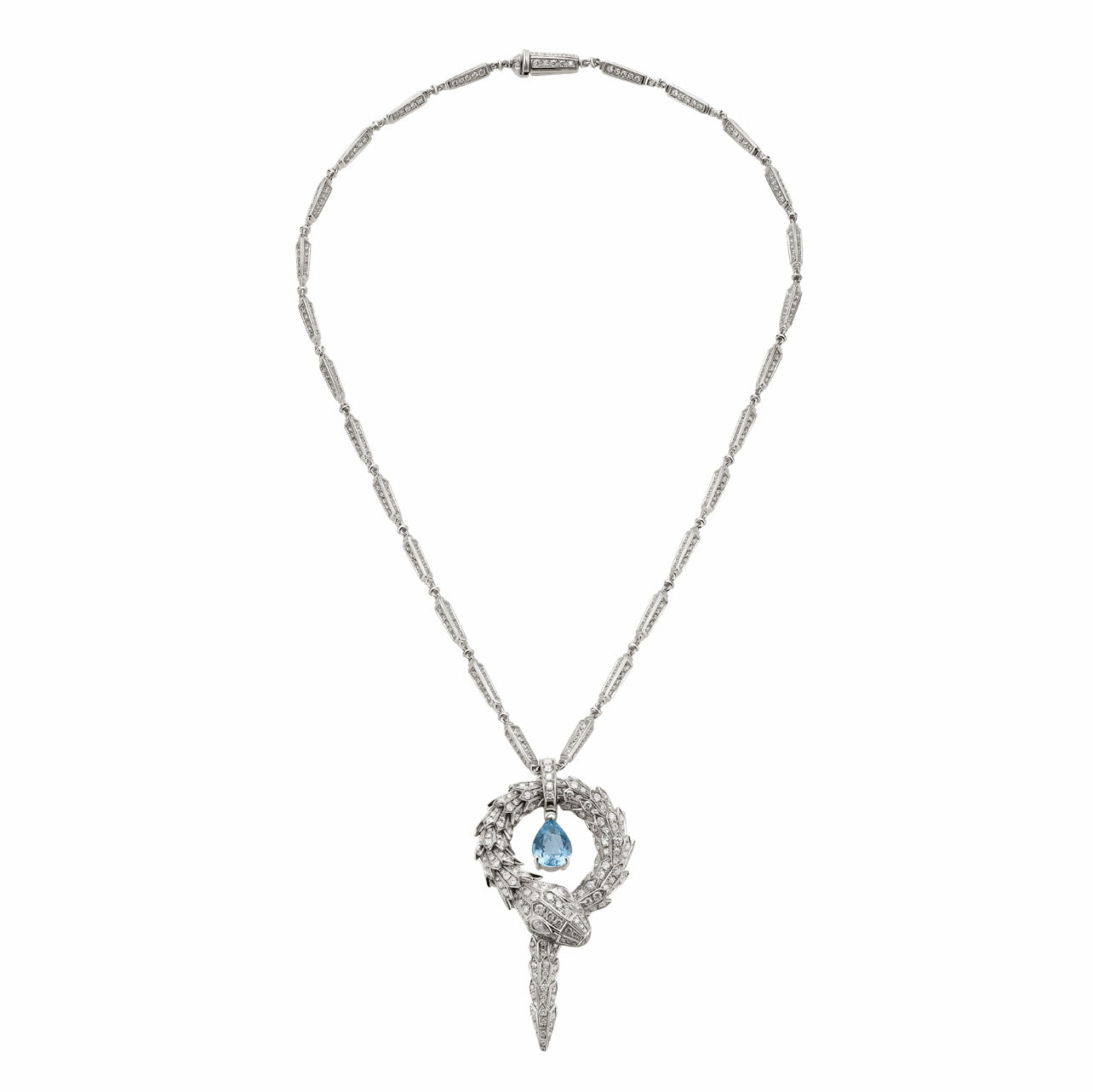 BGL-354086-CL857904 Snake roll full diamond colorful treasure necklace