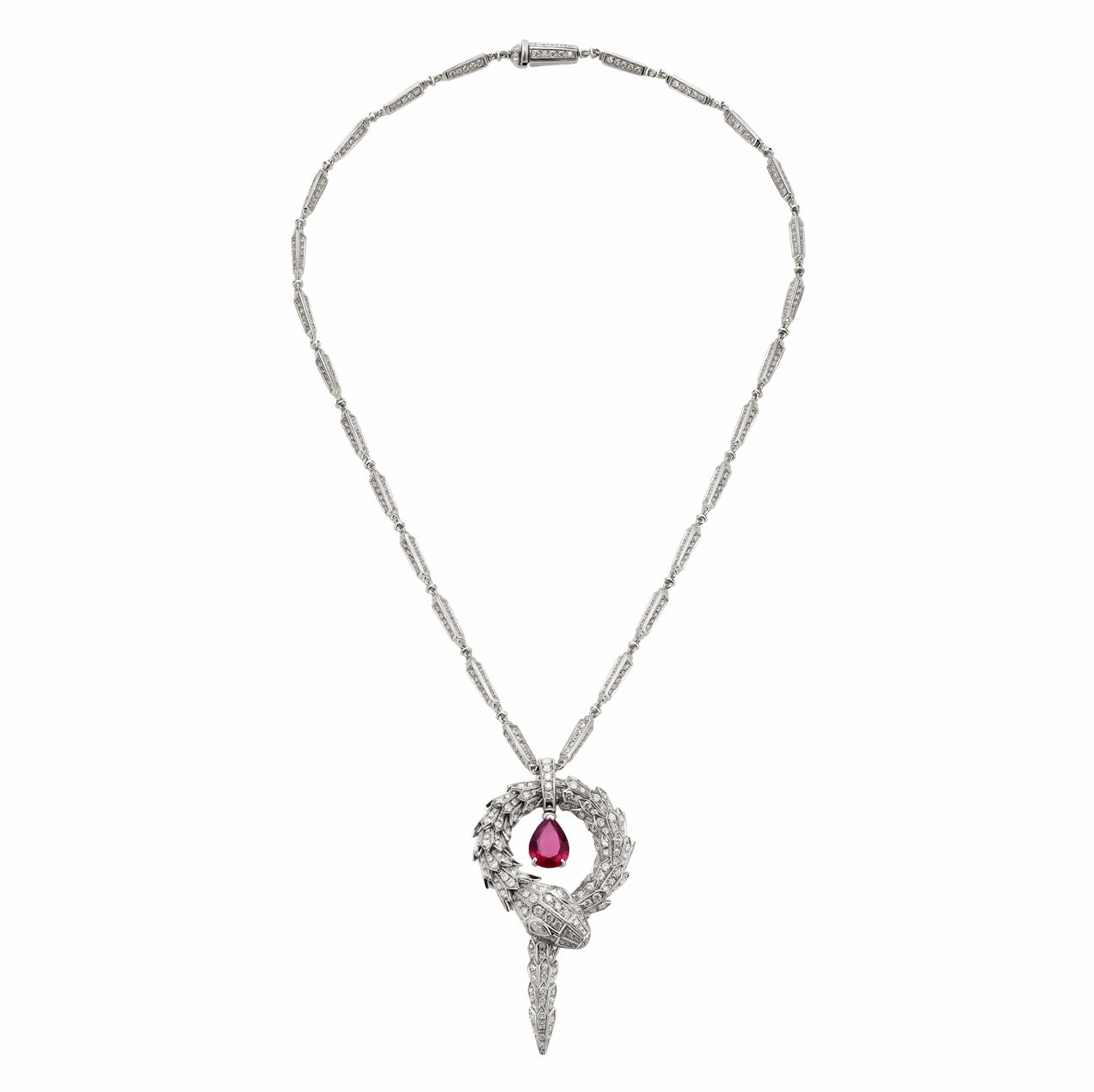 BGL-354086-CL857904 Snake roll full diamond colorful treasure necklace
