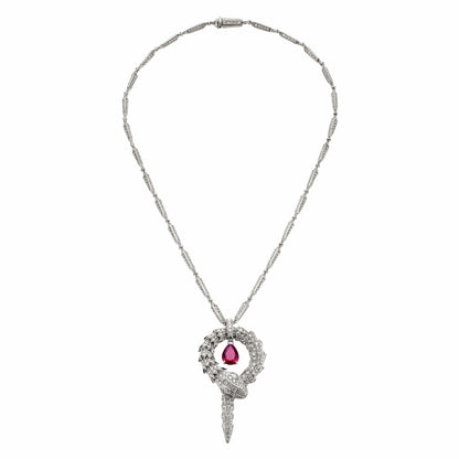 BGL-354086-CL857904 Snake roll full diamond colorful treasure necklace