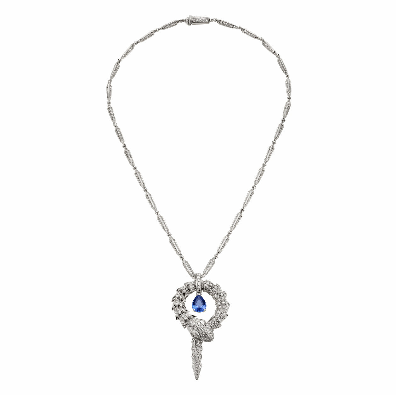 BGL-354086-CL857904 Snake roll full diamond colorful treasure necklace