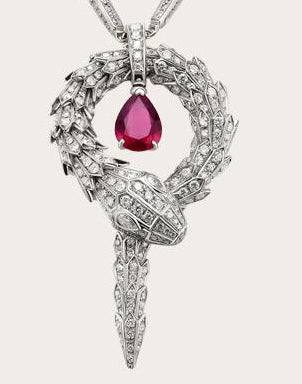 BGL-354086-CL857904 Snake roll full diamond colorful treasure necklace