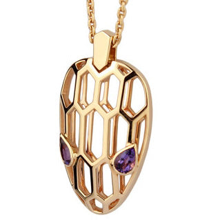 BGL-352676-CL857707 snake head style hollow light gold large pendant