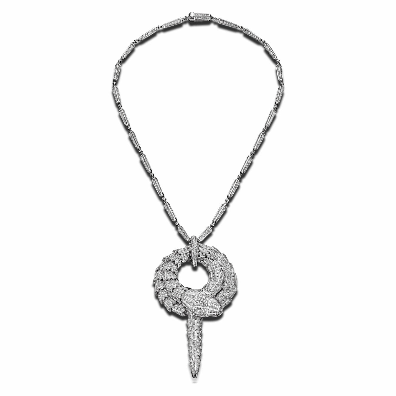 BGL-CL856880-349240 snake roll full diamond large necklace