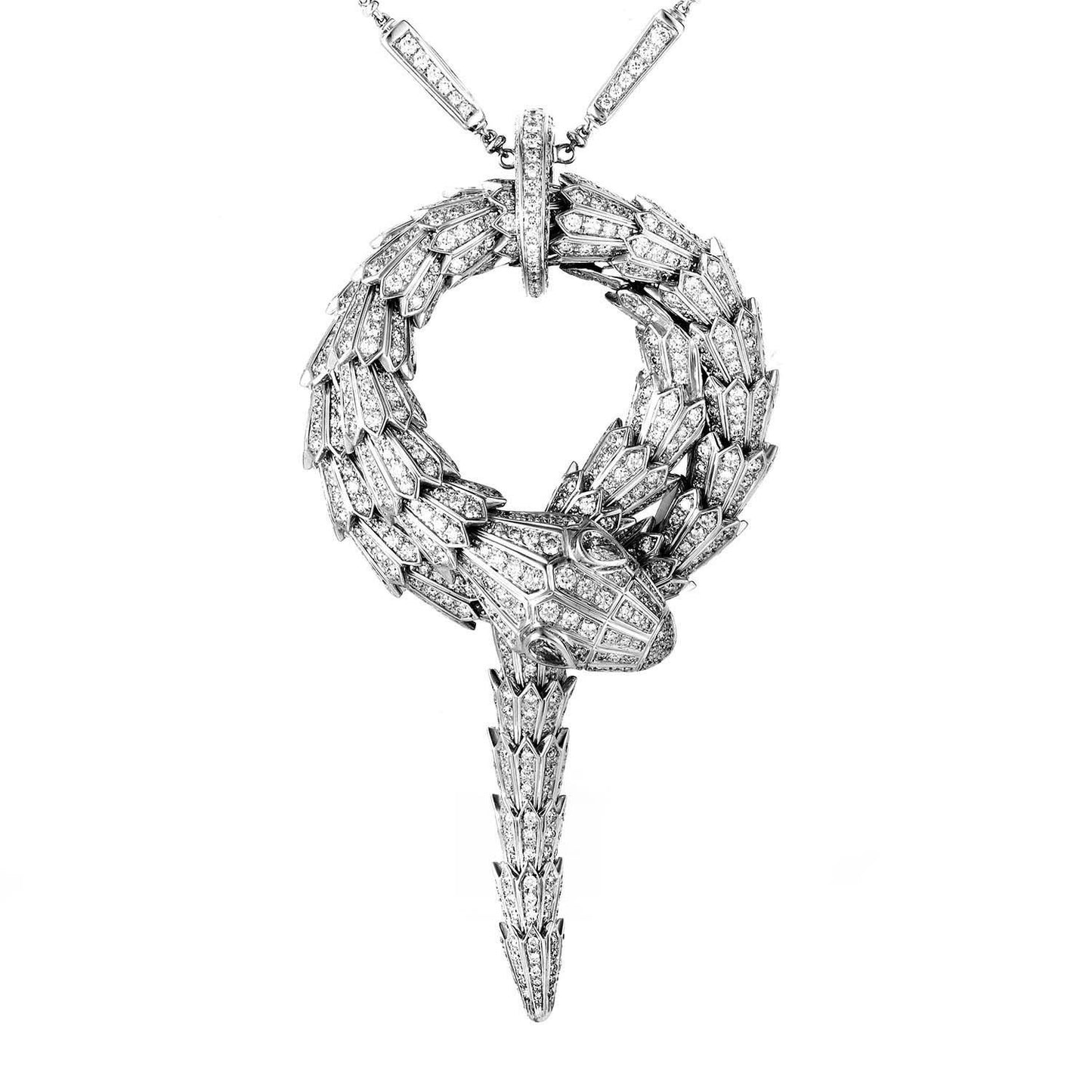 BGL-CL856880-349240 snake roll full diamond large necklace