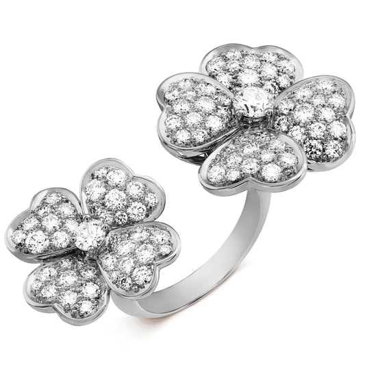 VCARO6A800 double-headed four-leaf clover open ring 53#