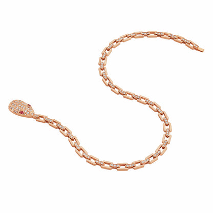 BGL-352724-CL857723 snake head solid diamond scarf necklace