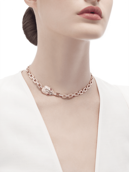 BGL-352724-CL857723 snake head solid diamond scarf necklace