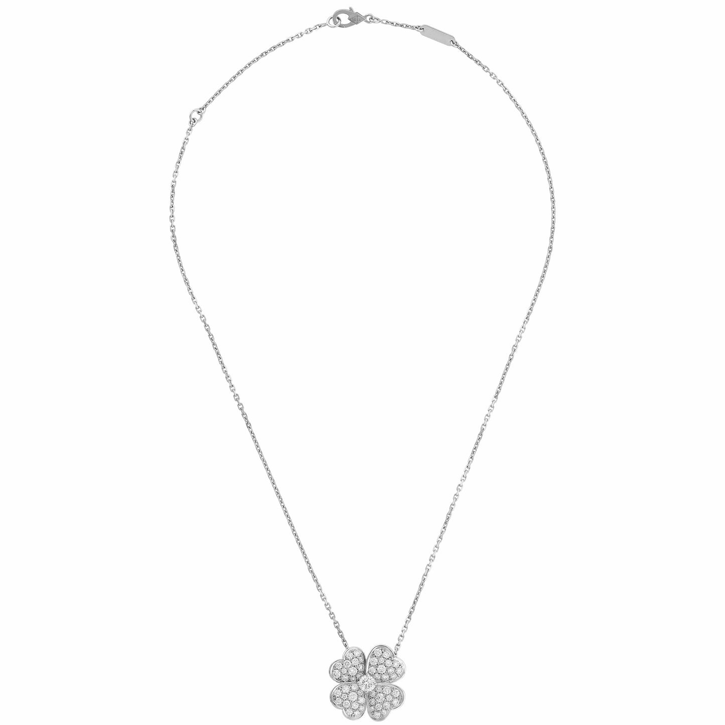 VCARO64900 17mm中号满钻四叶草吊坠胸针